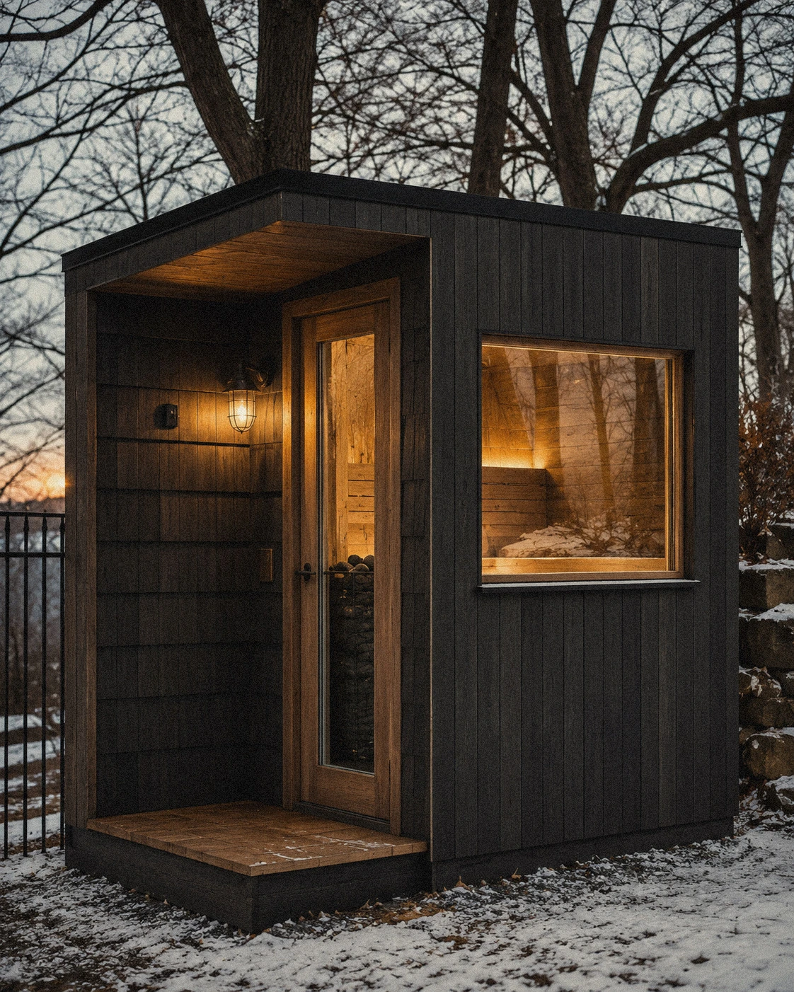 Badrock Mini outdoor sauna by Summit & Cedar